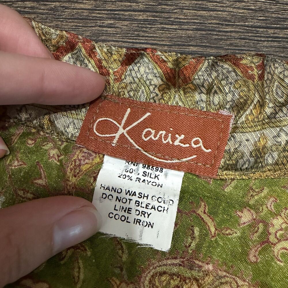 Kariza Sari Silk/Rayon Layered Print Wrap Skirt - Picture 4 of 6